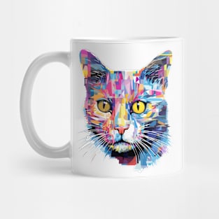 Cat Pet World Animal Lover Furry Friend Abstract Mug